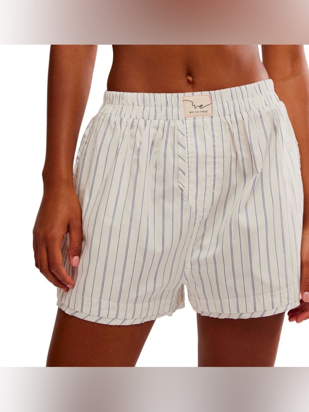 3 for $50 NWT Free People White and Navy Pinstripes with Pocket Shorts small